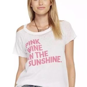NEW Chaser Cold Shoulder T-Shirt Pink Wine Medium